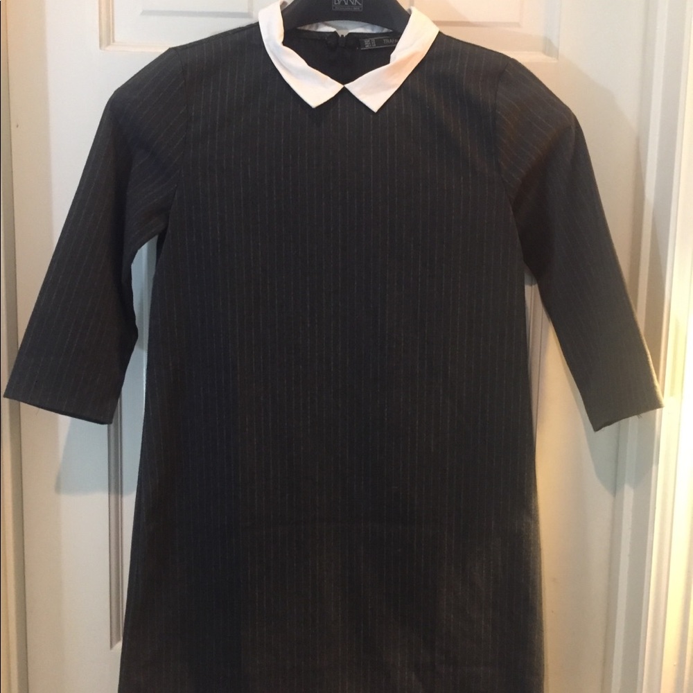 Zara Trafaluc stripe dress with Collar